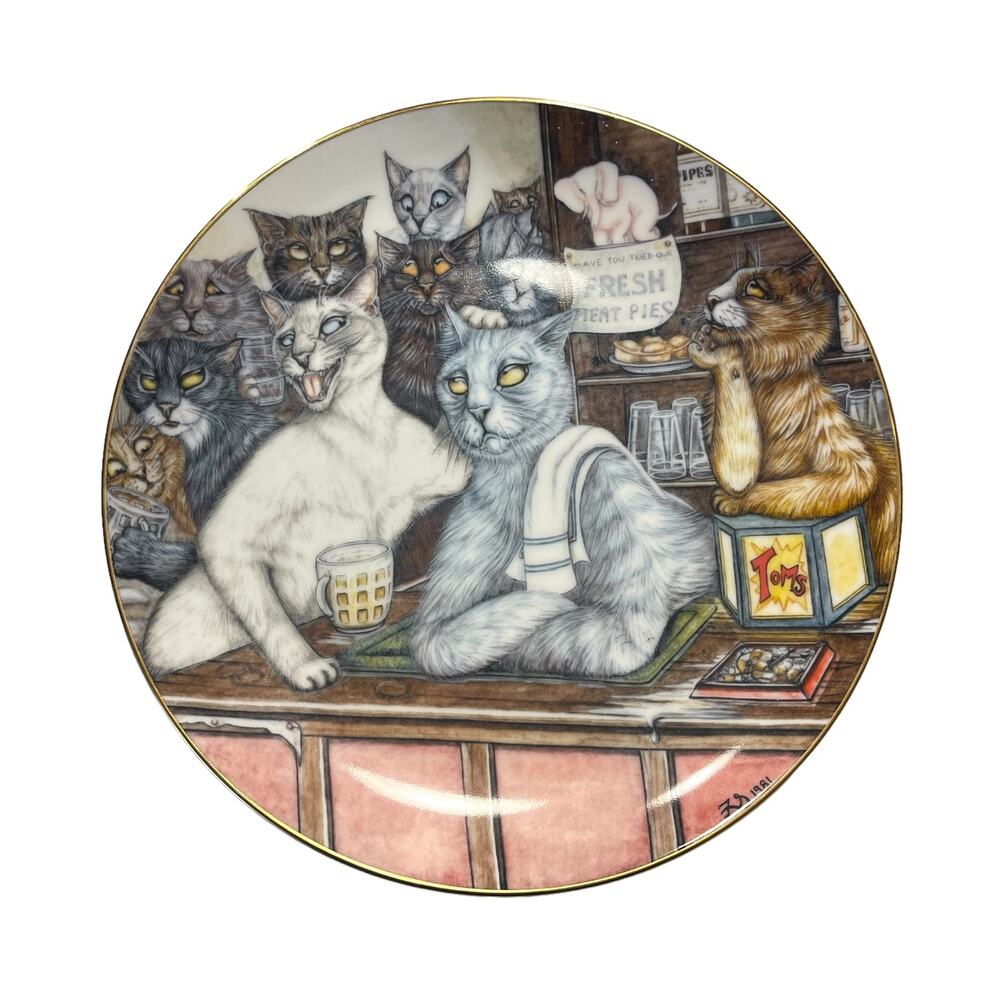 ZOE'S CATS Zoe Stokes THE TWENTY MINUTE TALE Cat Decorative Plate 8”